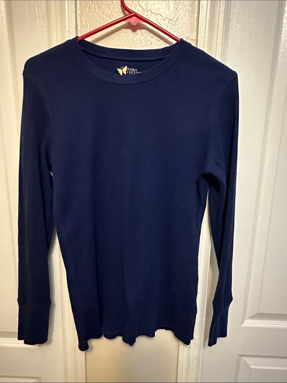 Natural Reflections Navy Long Sleeve Crew Neck Top
